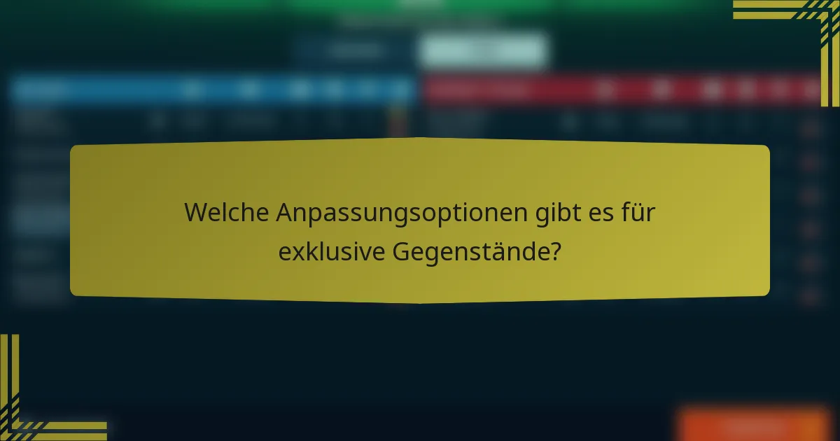 Welche Anpassungsoptionen gibt es für exklusive Gegenstände?