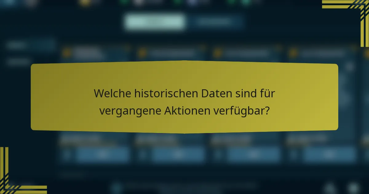 Welche historischen Daten sind für vergangene Aktionen verfügbar?
