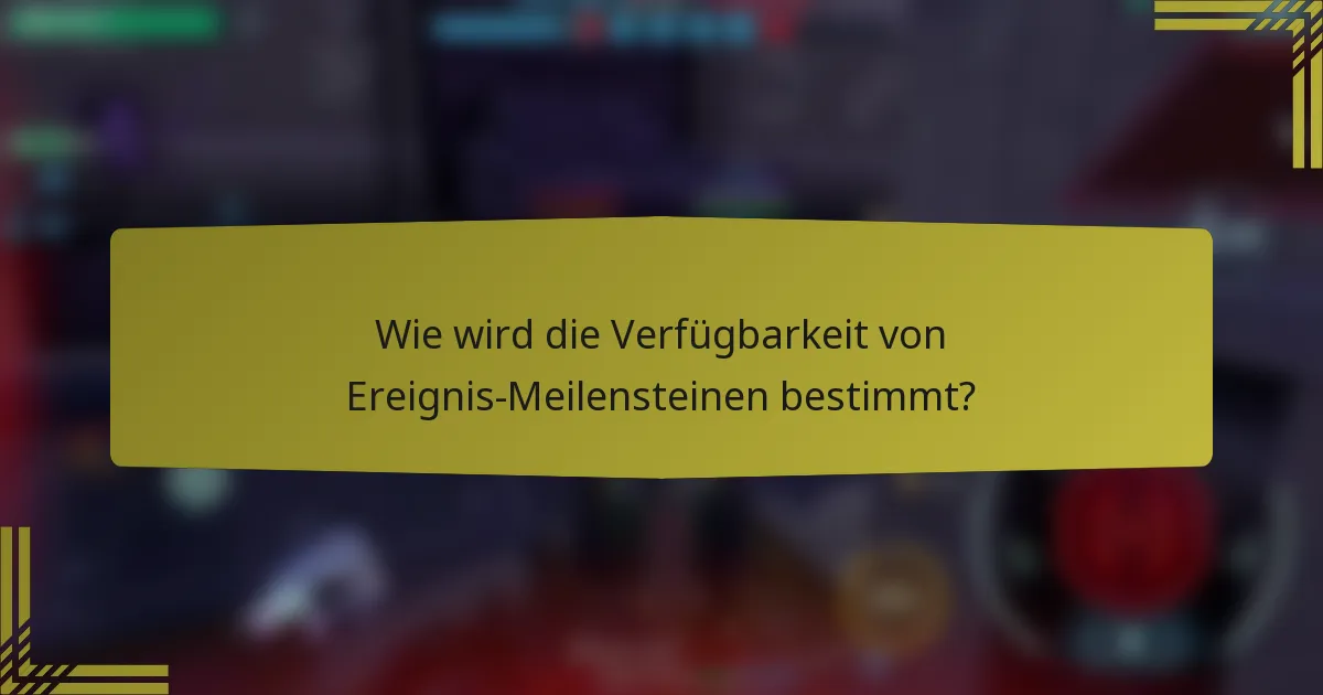 Wie wird die Verfügbarkeit von Ereignis-Meilensteinen bestimmt?